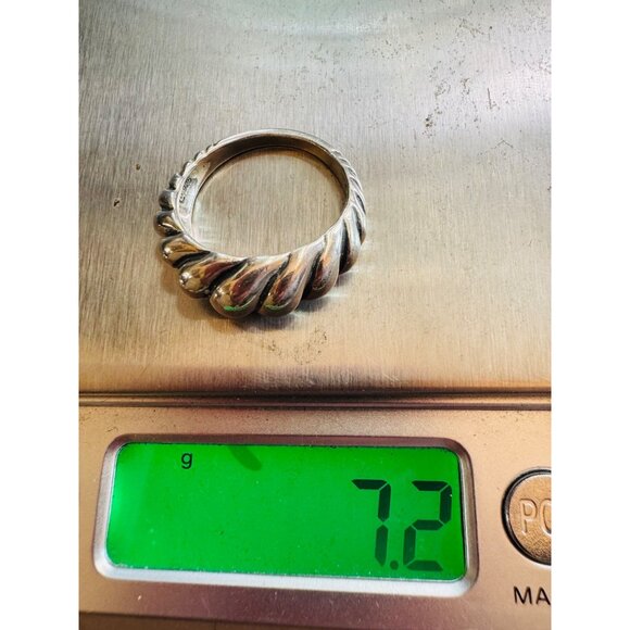 Estate Carolyn Pollack 925 Sterling Silver Ribbed Dome Twist Ring, Size 9, 7.2g - Picture 12 of 12